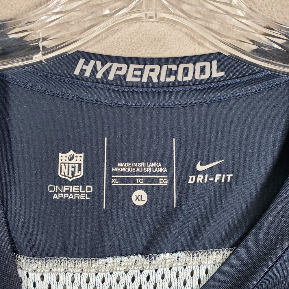 Dallas Cowboys Nike TShirt Men XL Blue Hypercool DriFit On Field Performance NFL - Picture 8 of 11
